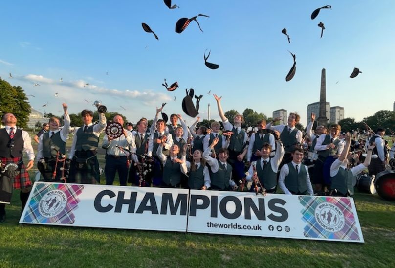 a picture of the HSD's pipe brand champions celebrations