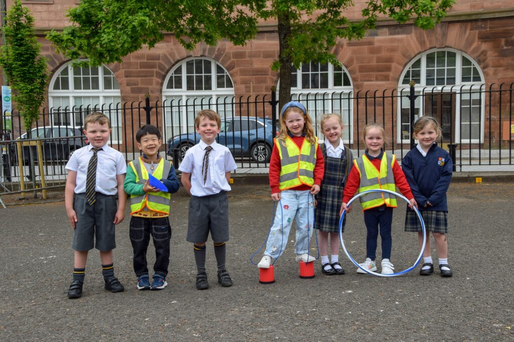 L1 pupils and nursery children in the playground as part of L1 transition