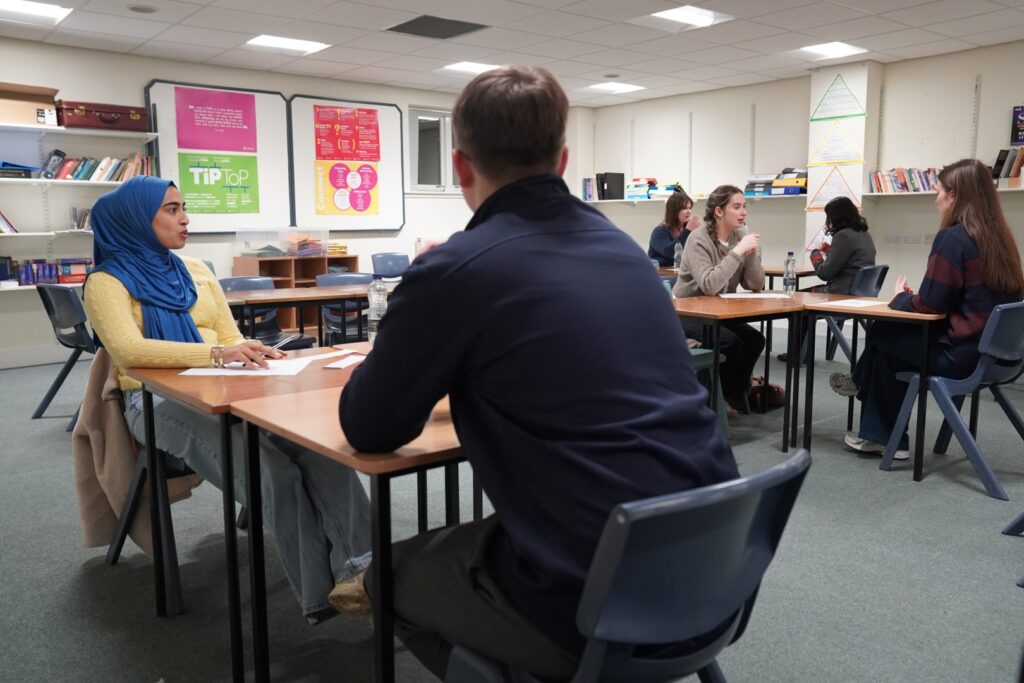 Pupils taking part in MMI session in preparation for UCAS interviews